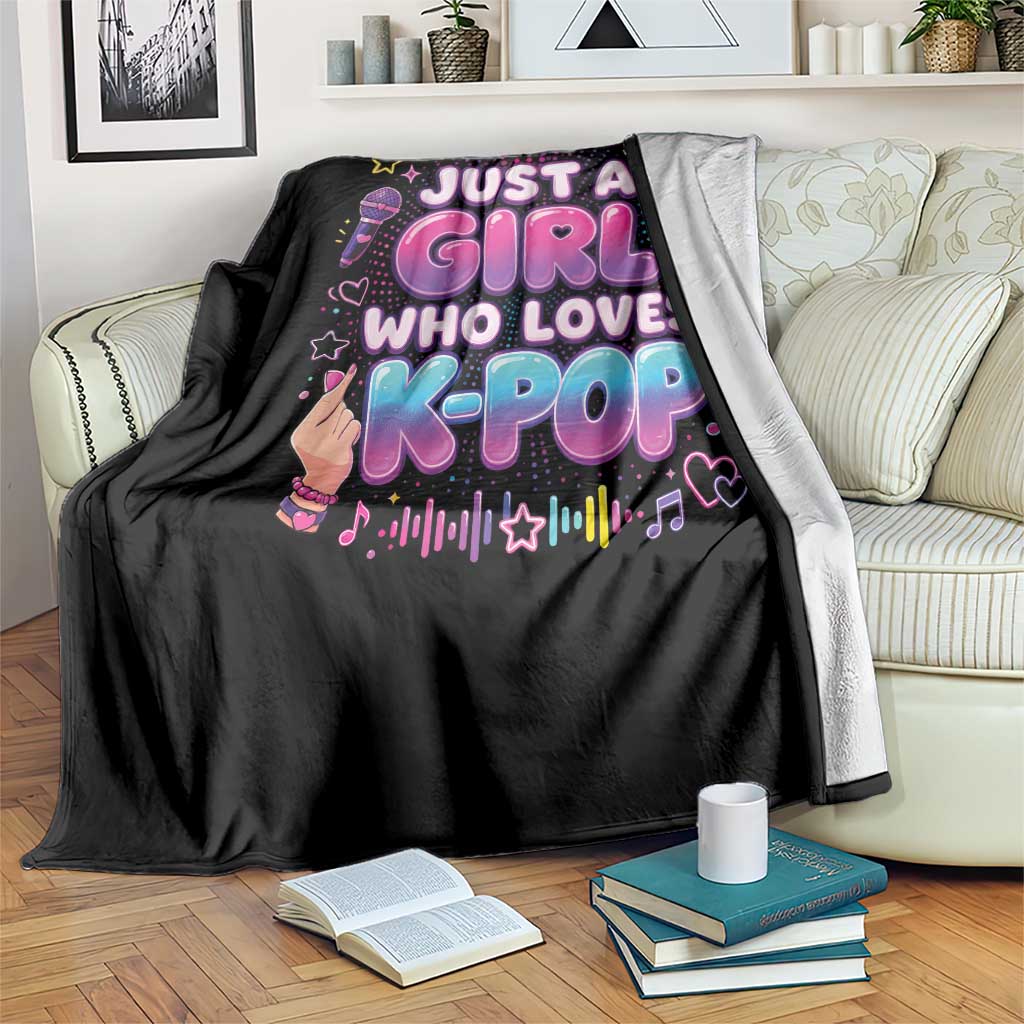 Kpop Lover Throw Blanket Just a Girl Who Loves K-Pop Korean Music