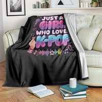 Kpop Lover Throw Blanket Just a Girl Who Loves K-Pop Korean Music