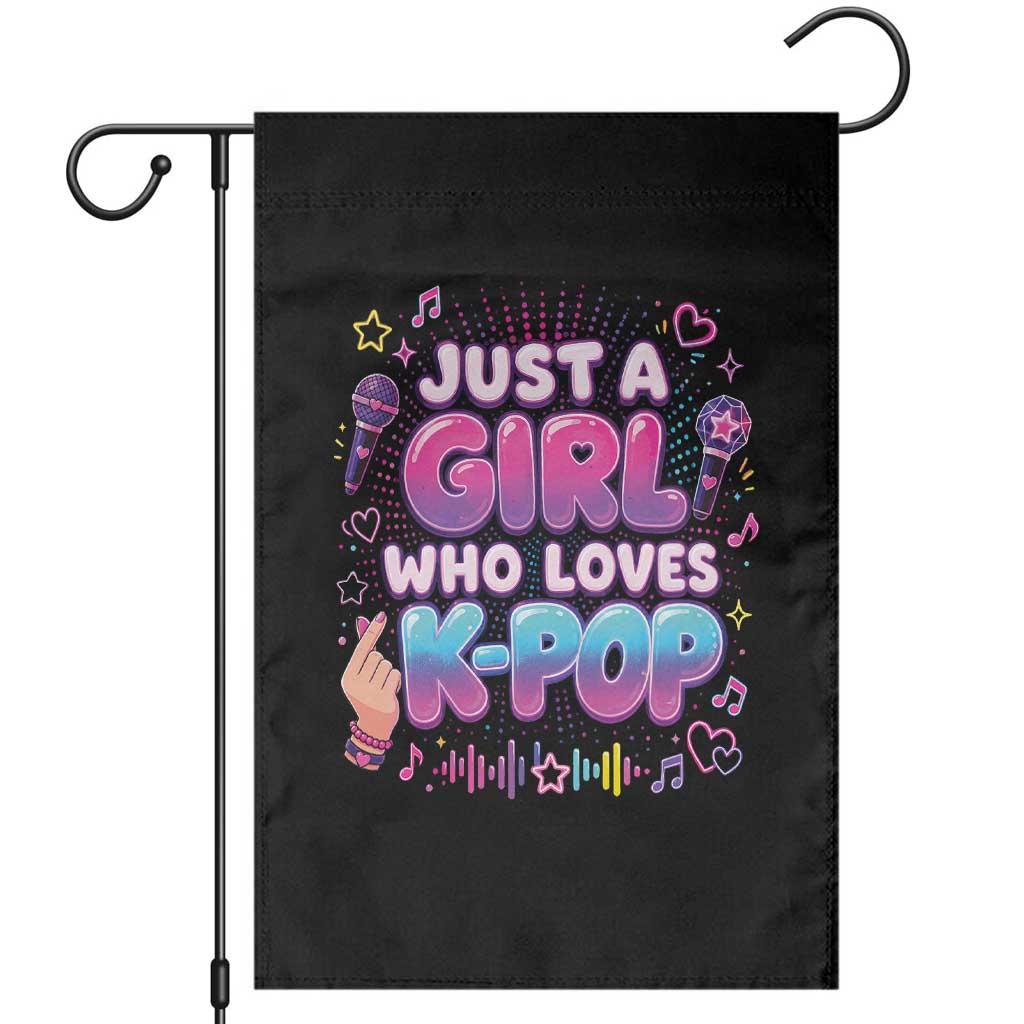 Kpop Lover Garden Flag Just a Girl Who Loves K-Pop Korean Music