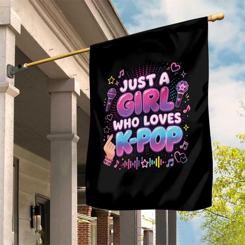 Kpop Lover Garden Flag Just a Girl Who Loves K-Pop Korean Music