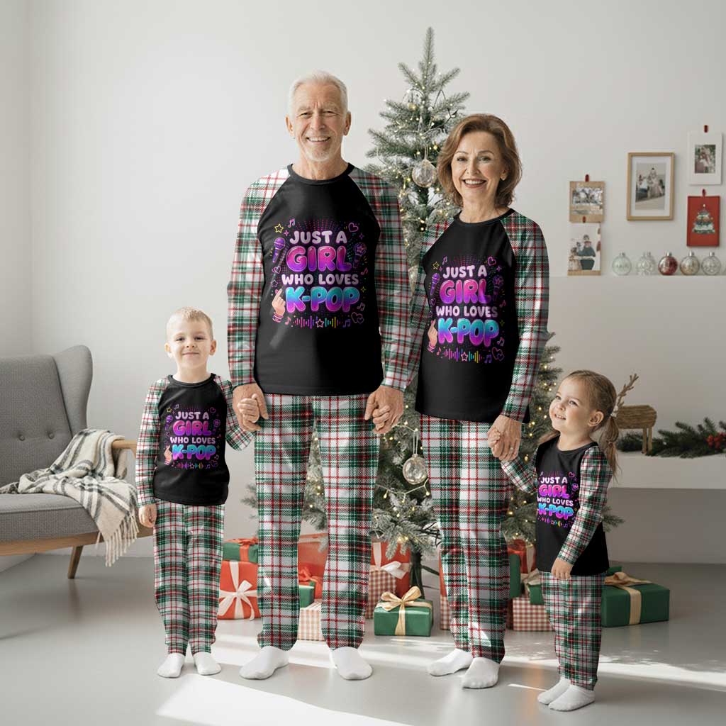 Kpop Lover Plaid Pajama Set Just a Girl Who Loves K-Pop Korean Music