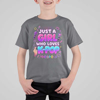 Kpop Lover T Shirt For Kid Just a Girl Who Loves K-Pop Korean Music