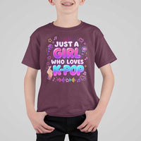 Kpop Lover T Shirt For Kid Just a Girl Who Loves K-Pop Korean Music