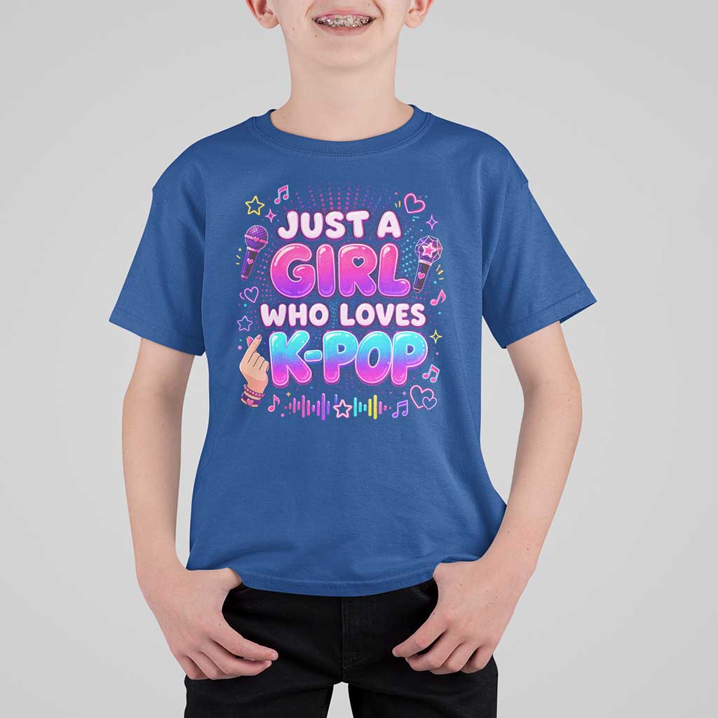 Kpop Lover T Shirt For Kid Just a Girl Who Loves K-Pop Korean Music