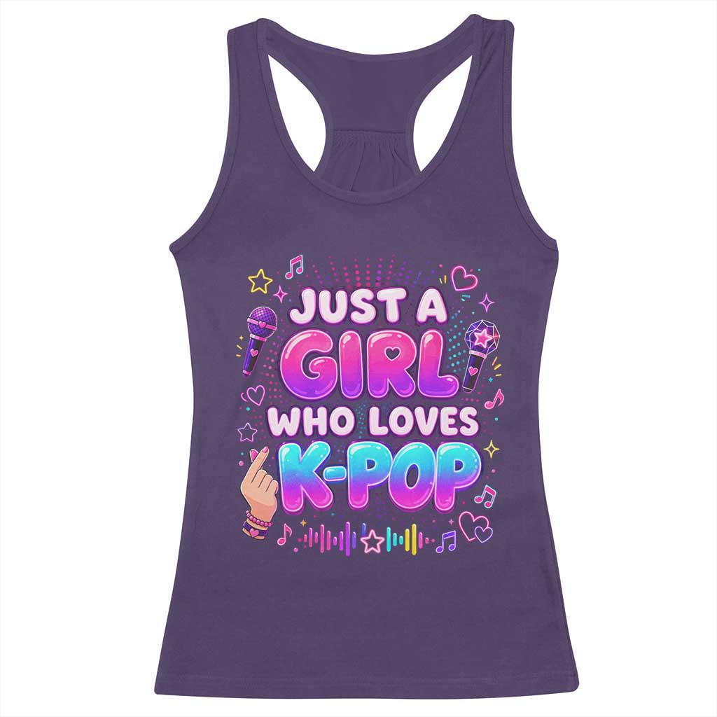 Kpop Lover Racerback Tank Top Just a Girl Who Loves K-Pop Korean Music