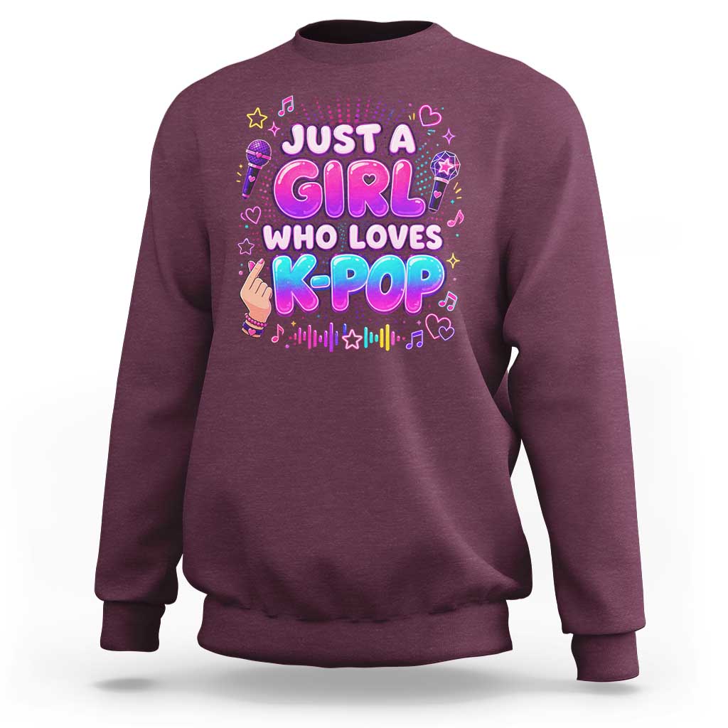 Kpop Lover Sweatshirt Just a Girl Who Loves K-Pop Korean Music