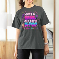 Kpop Lover T Shirt For Women Just a Girl Who Loves K-Pop Korean Music