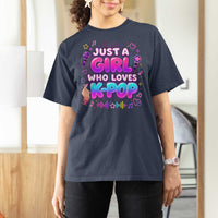 Kpop Lover T Shirt For Women Just a Girl Who Loves K-Pop Korean Music