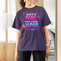 Kpop Lover T Shirt For Women Just a Girl Who Loves K-Pop Korean Music