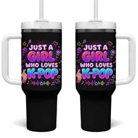 Kpop Lover Tumbler With Handle Just a Girl Who Loves K-Pop Korean Music