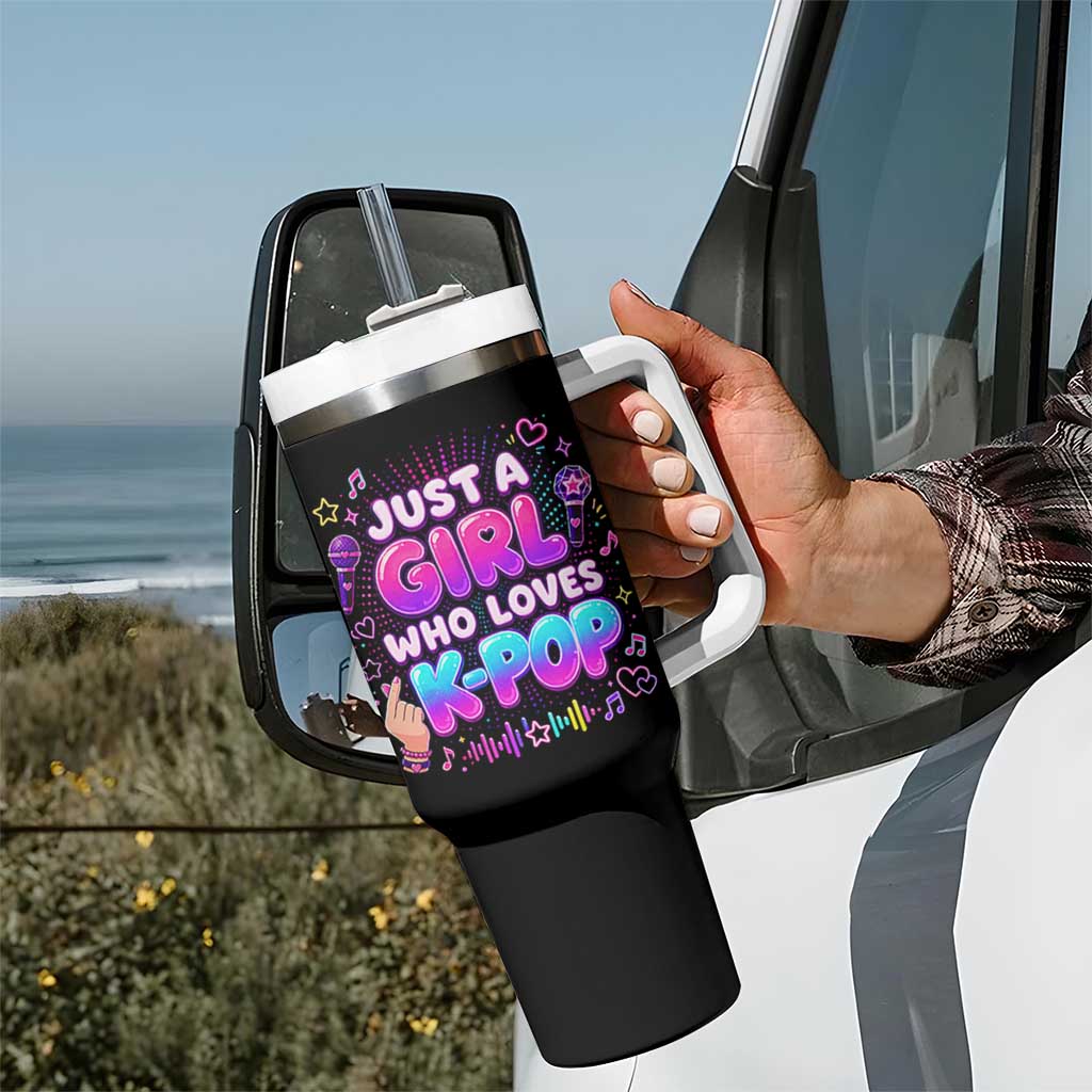 Kpop Lover Tumbler With Handle Just a Girl Who Loves K-Pop Korean Music