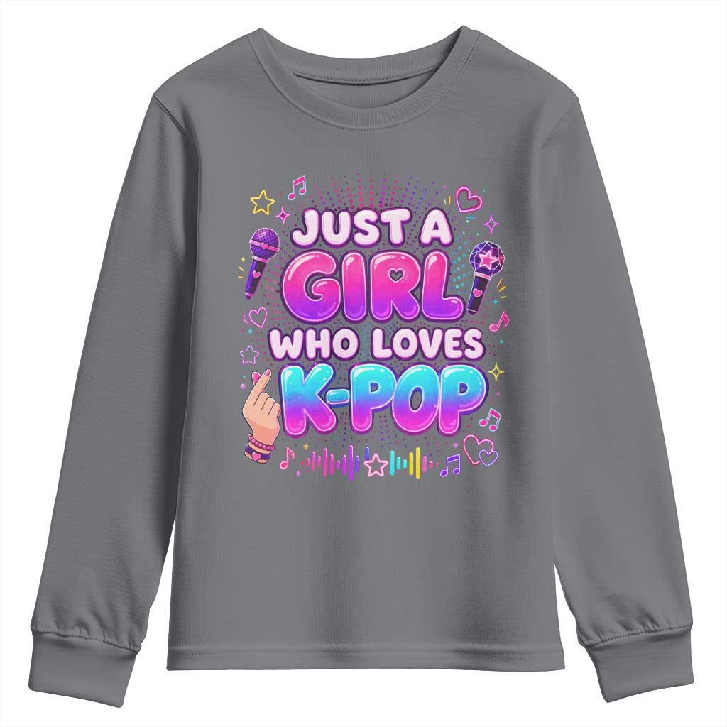 Kpop Lover Youth Sweatshirt Just a Girl Who Loves K-Pop Korean Music