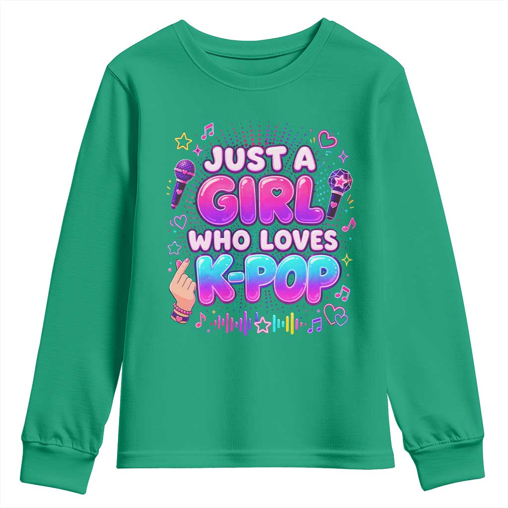 Kpop Lover Youth Sweatshirt Just a Girl Who Loves K-Pop Korean Music