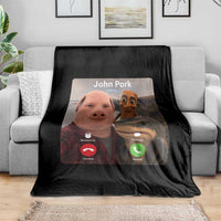 Tung Tung Tung Sahur John Pork Calling Throw Blanket Tralalero Tralala Meme Brainrot Funny