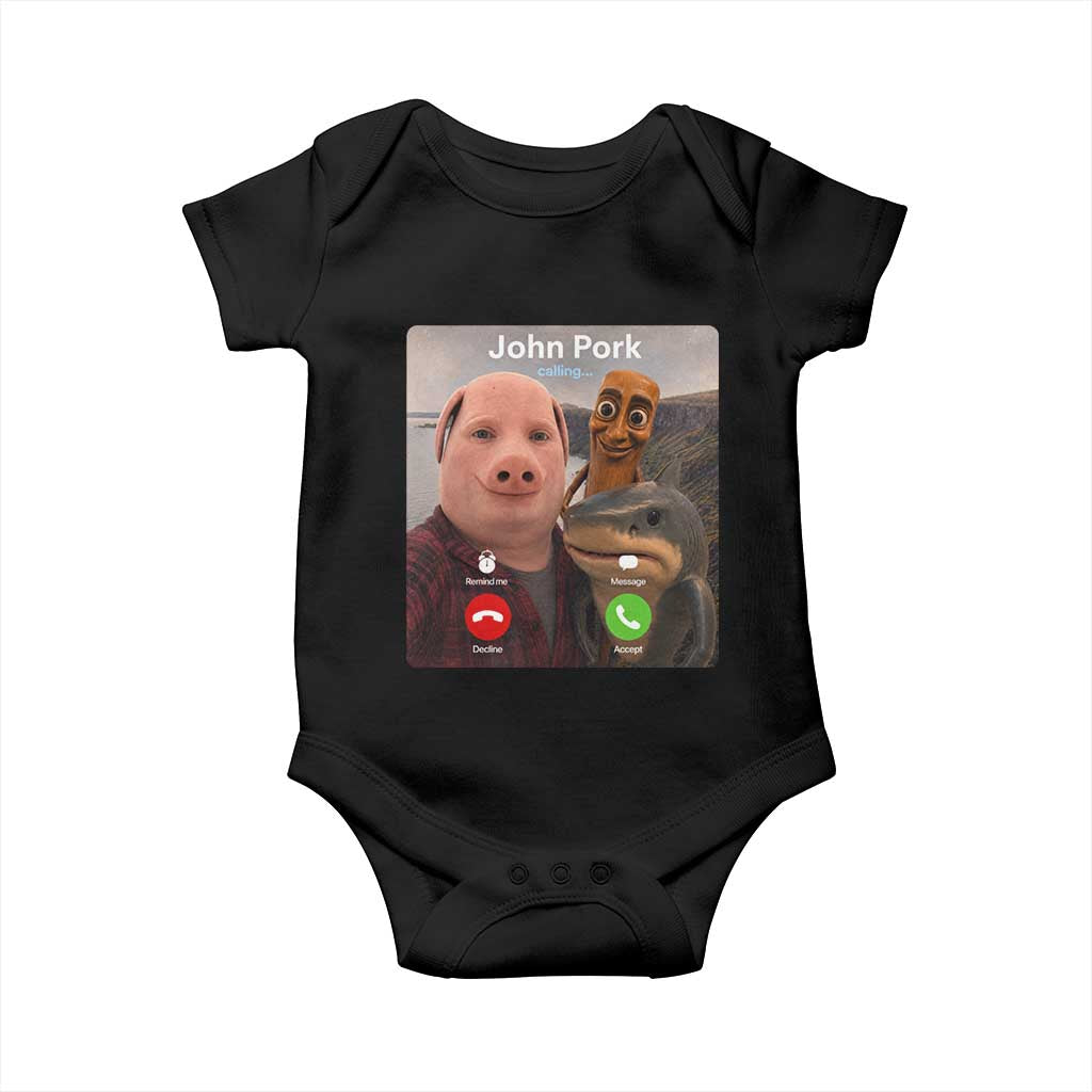Tung Tung Tung Sahur John Pork Calling Baby Onesie Tralalero Tralala Meme Brainrot Funny