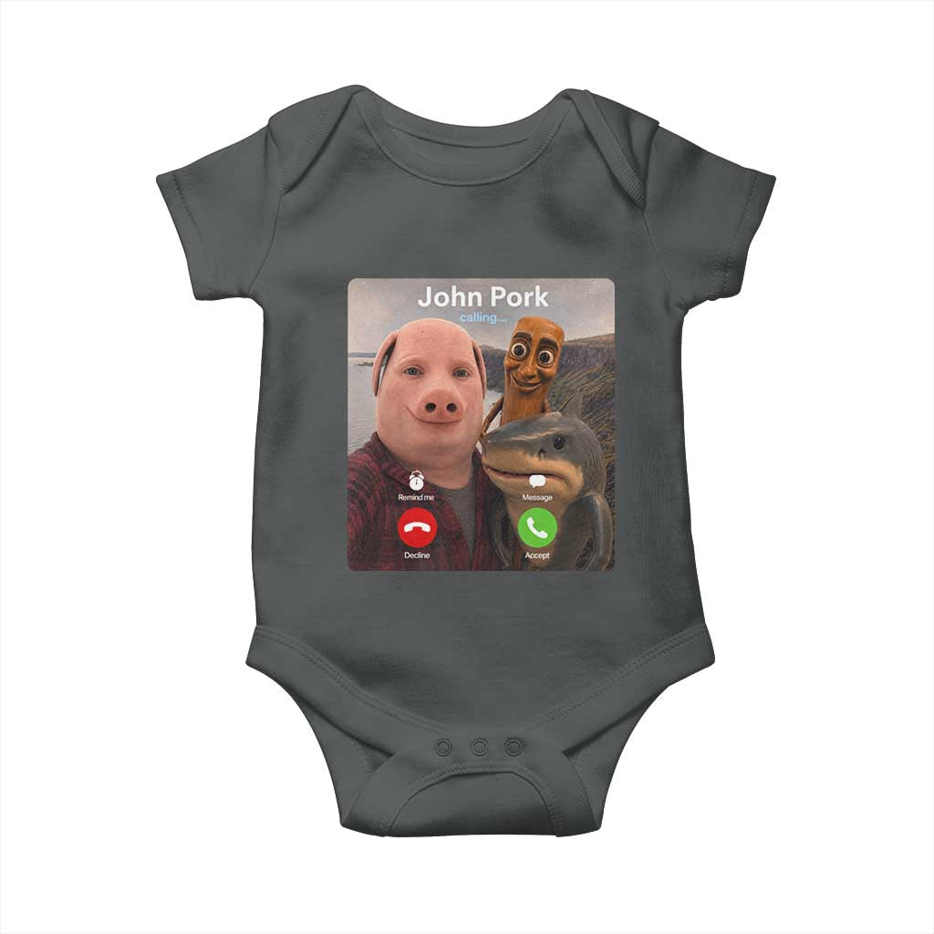 Tung Tung Tung Sahur John Pork Calling Baby Onesie Tralalero Tralala Meme Brainrot Funny