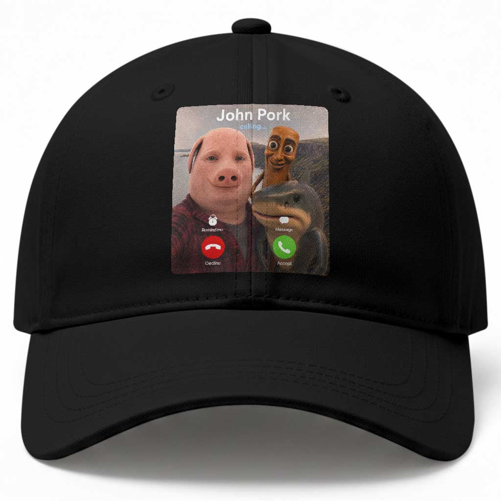 Tung Tung Tung Sahur John Pork Calling Baseball Cap Tralalero Tralala Meme Brainrot Funny