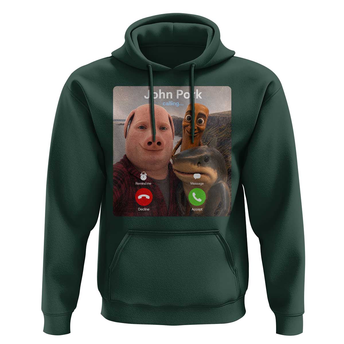 Tung Tung Tung Sahur John Pork Calling Hoodie Tralalero Tralala Meme Brainrot Funny