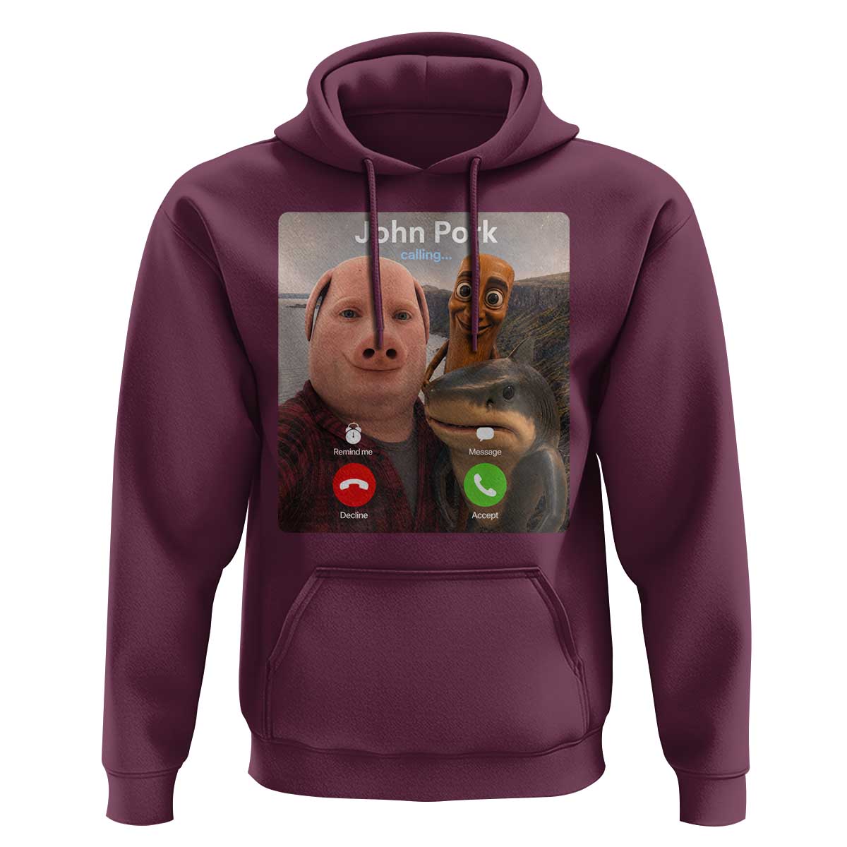 Tung Tung Tung Sahur John Pork Calling Hoodie Tralalero Tralala Meme Brainrot Funny