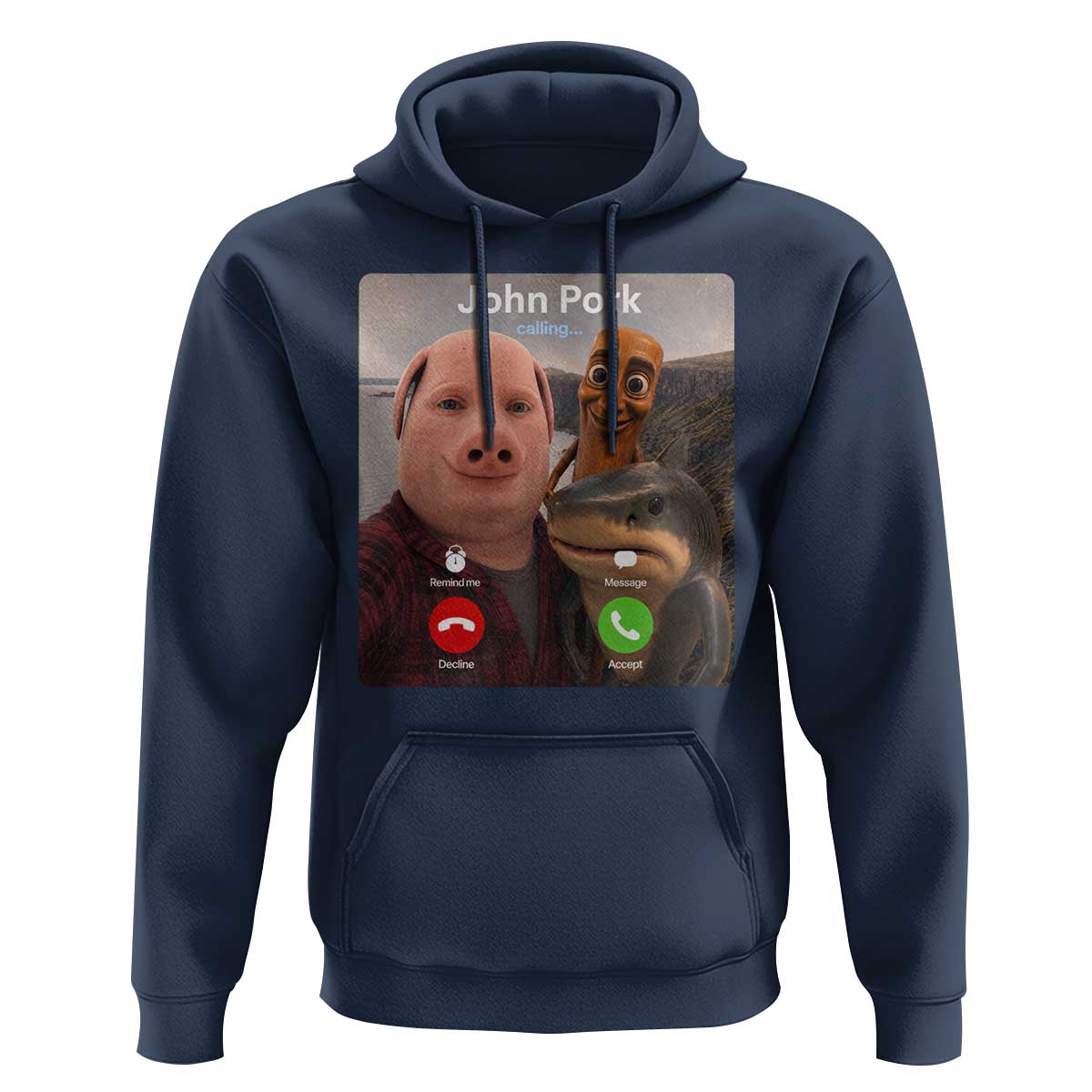 Tung Tung Tung Sahur John Pork Calling Hoodie Tralalero Tralala Meme Brainrot Funny