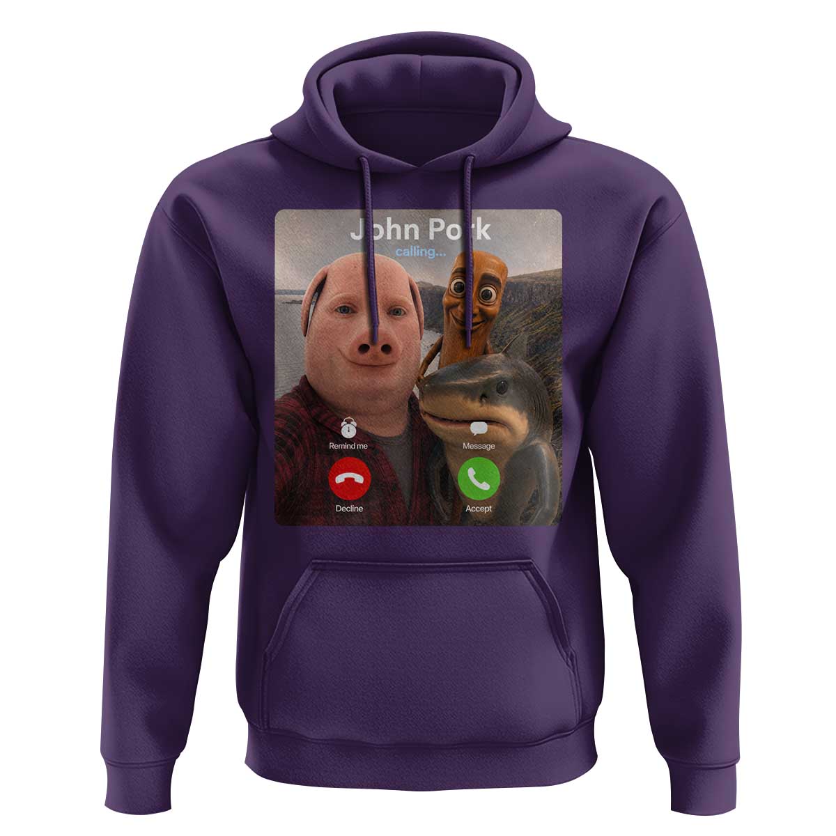 Tung Tung Tung Sahur John Pork Calling Hoodie Tralalero Tralala Meme Brainrot Funny