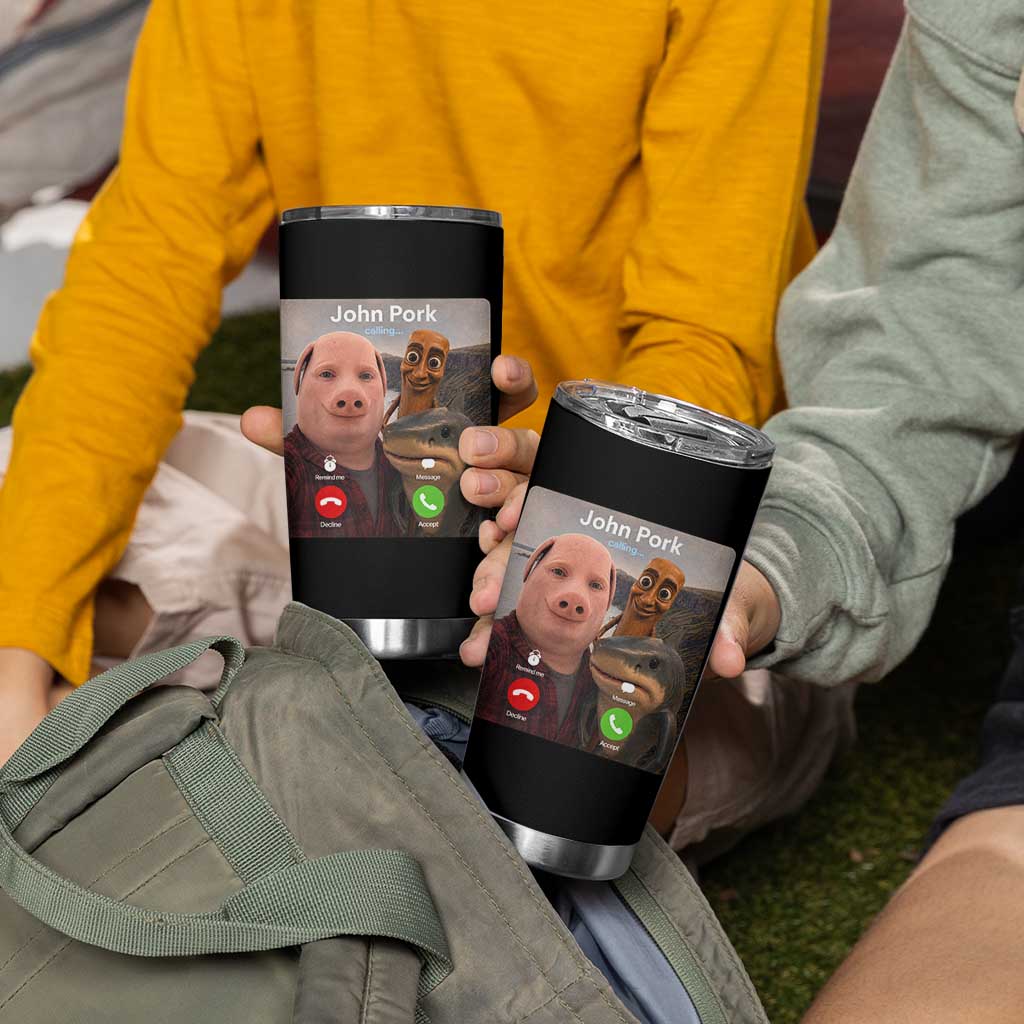 Tung Tung Tung Sahur John Pork Calling Tumbler Cup Tralalero Tralala Meme Brainrot Funny