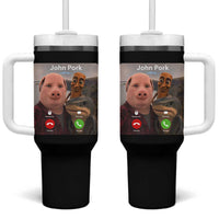 Tung Tung Tung Sahur John Pork Calling Tumbler With Handle Tralalero Tralala Meme Brainrot Funny