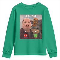 Tung Tung Tung Sahur John Pork Calling Youth Sweatshirt Tralalero Tralala Meme Brainrot Funny