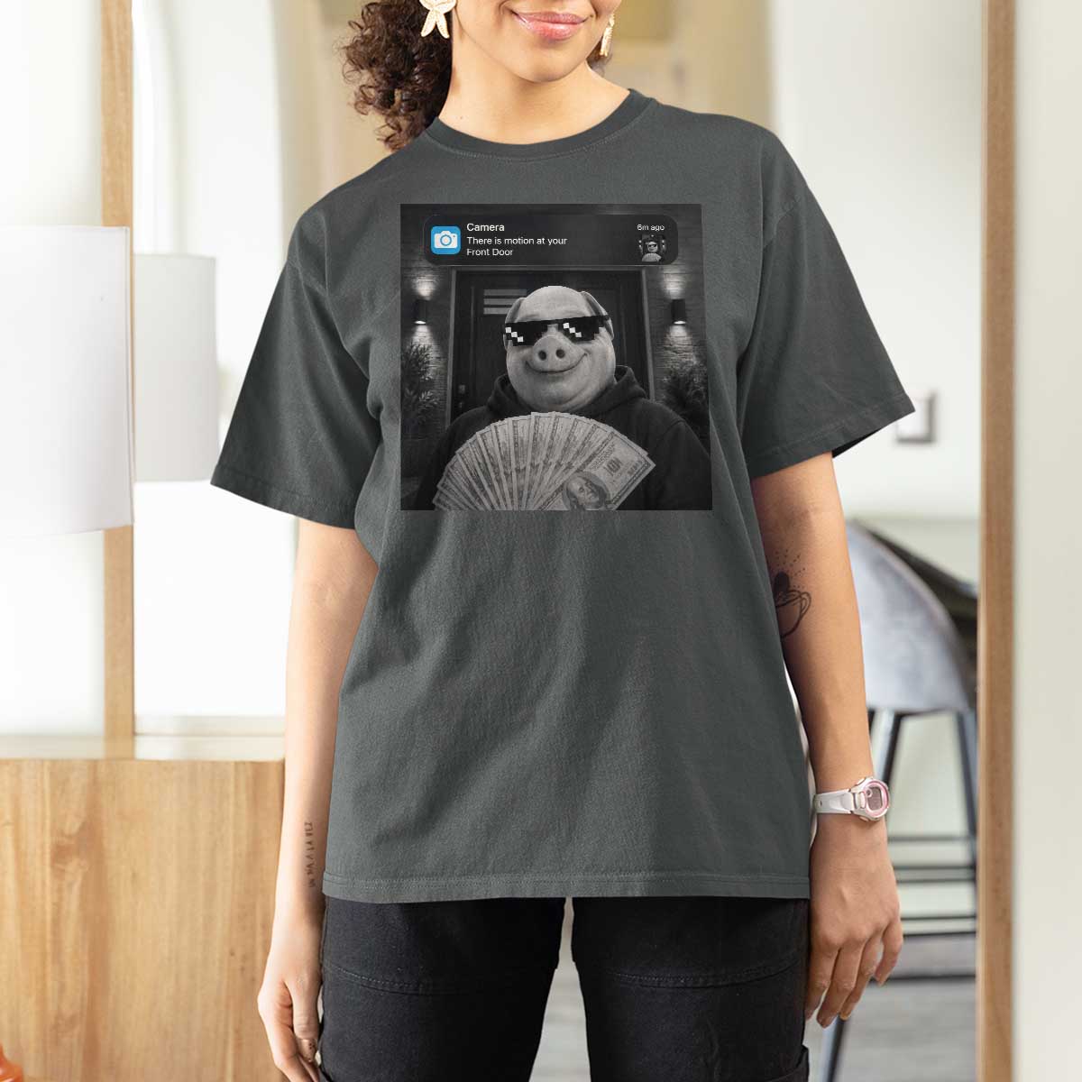 John Pork Meme T Shirt For Women There Is Motion At Your Front Door Funny Brainrot