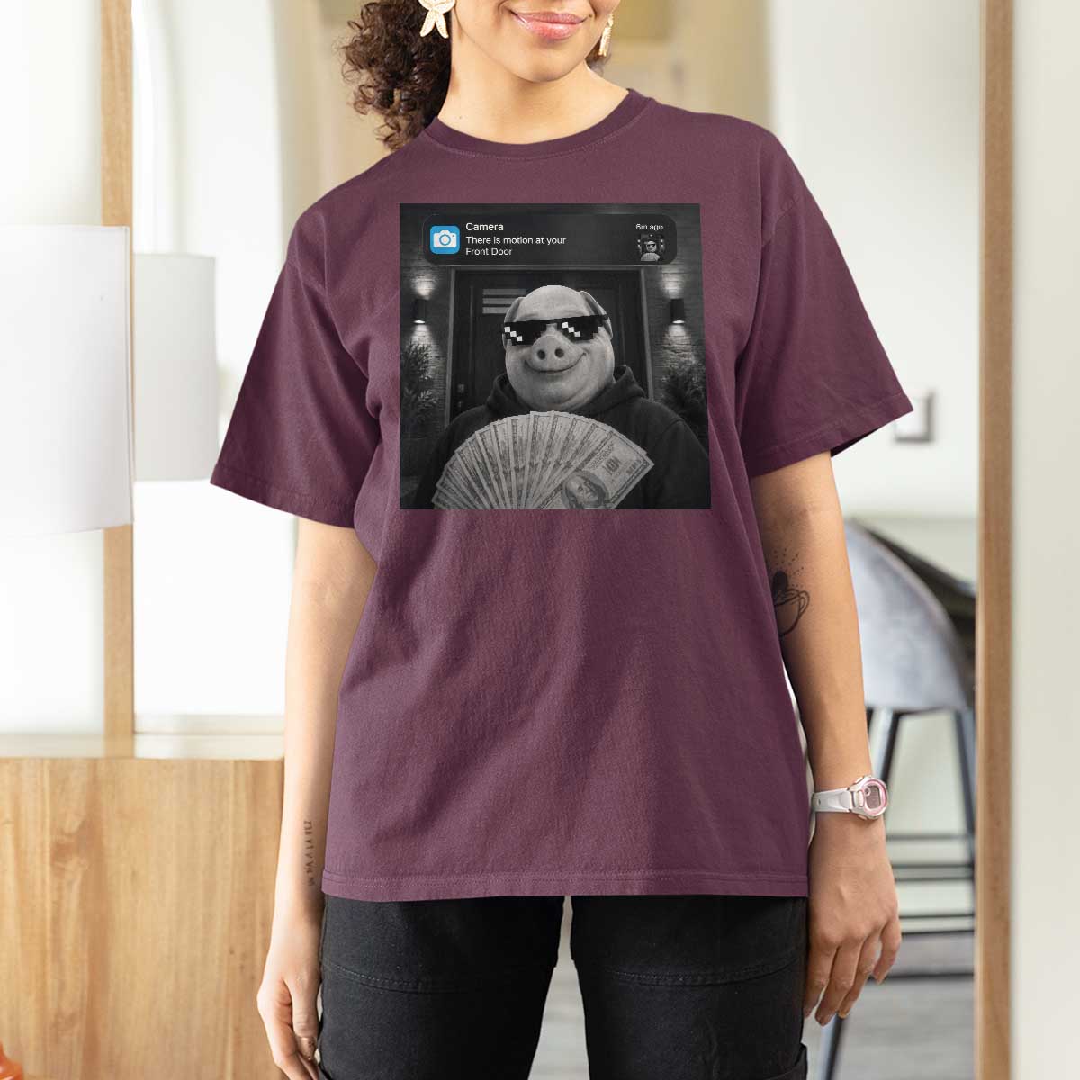 John Pork Meme T Shirt For Women There Is Motion At Your Front Door Funny Brainrot