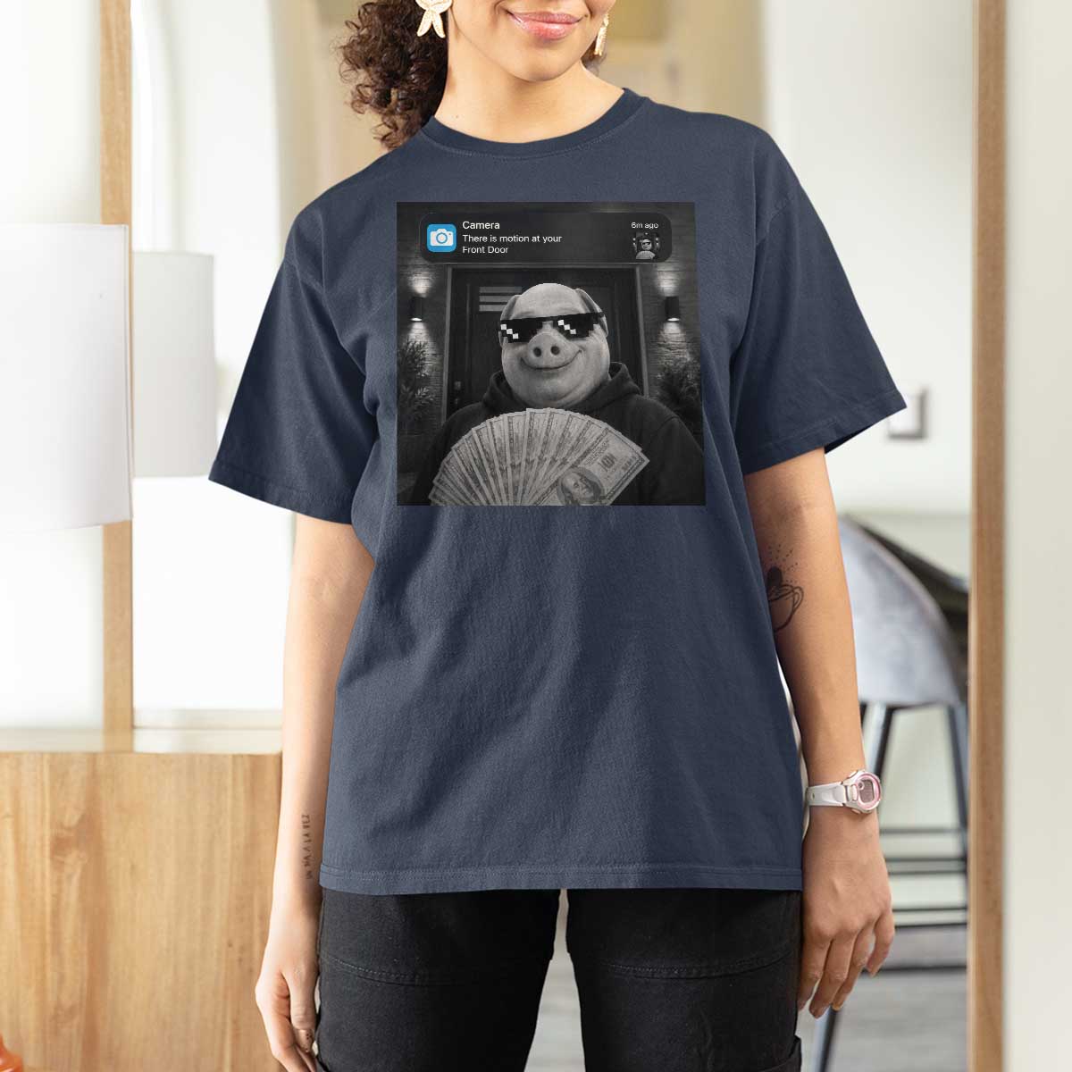 John Pork Meme T Shirt For Women There Is Motion At Your Front Door Funny Brainrot