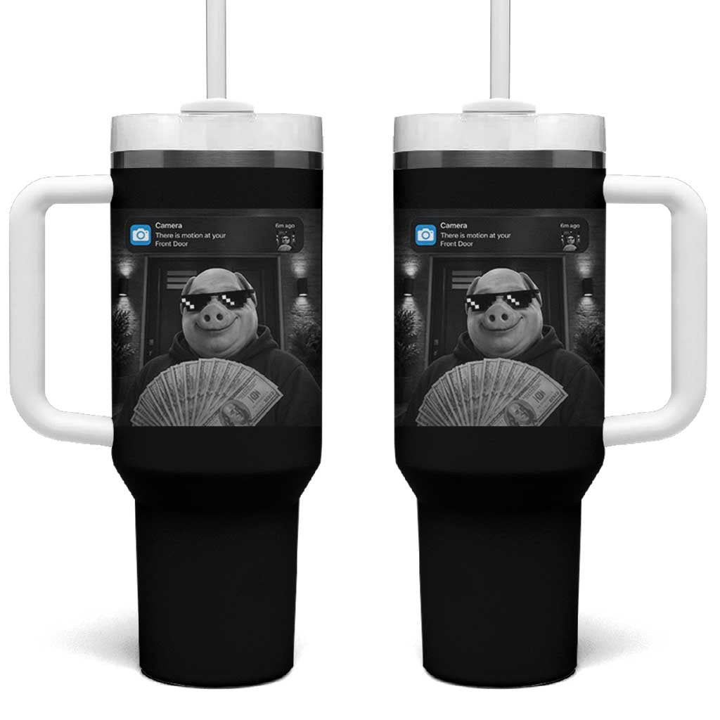 John Pork Meme Tumbler With Handle There Is Motion At Your Front Door Funny Brainrot