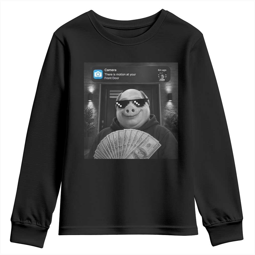 John Pork Meme Youth Sweatshirt There Is Motion At Your Front Door Funny Brainrot