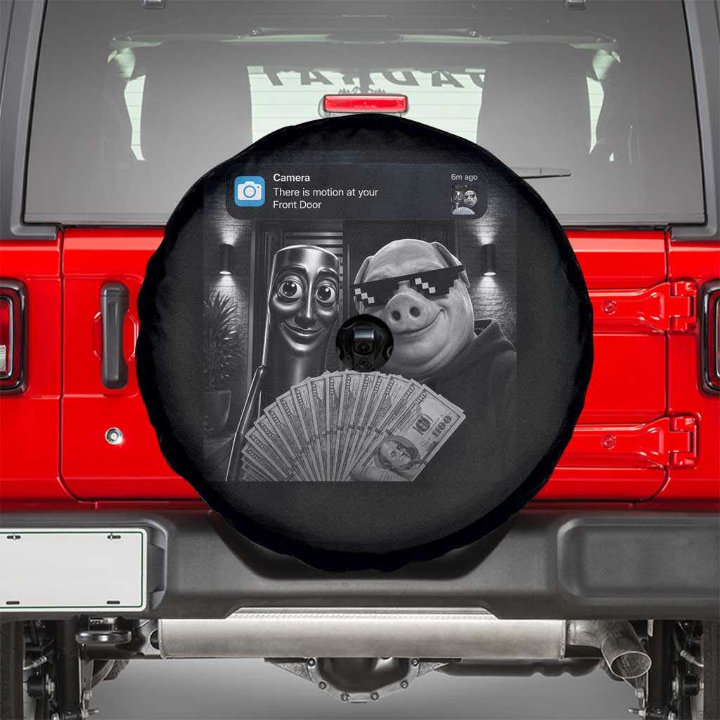 Tung Tung Tung Sahur John Pork Meme Brainrot Spare Tire Cover There Is Motion At Your Front Door