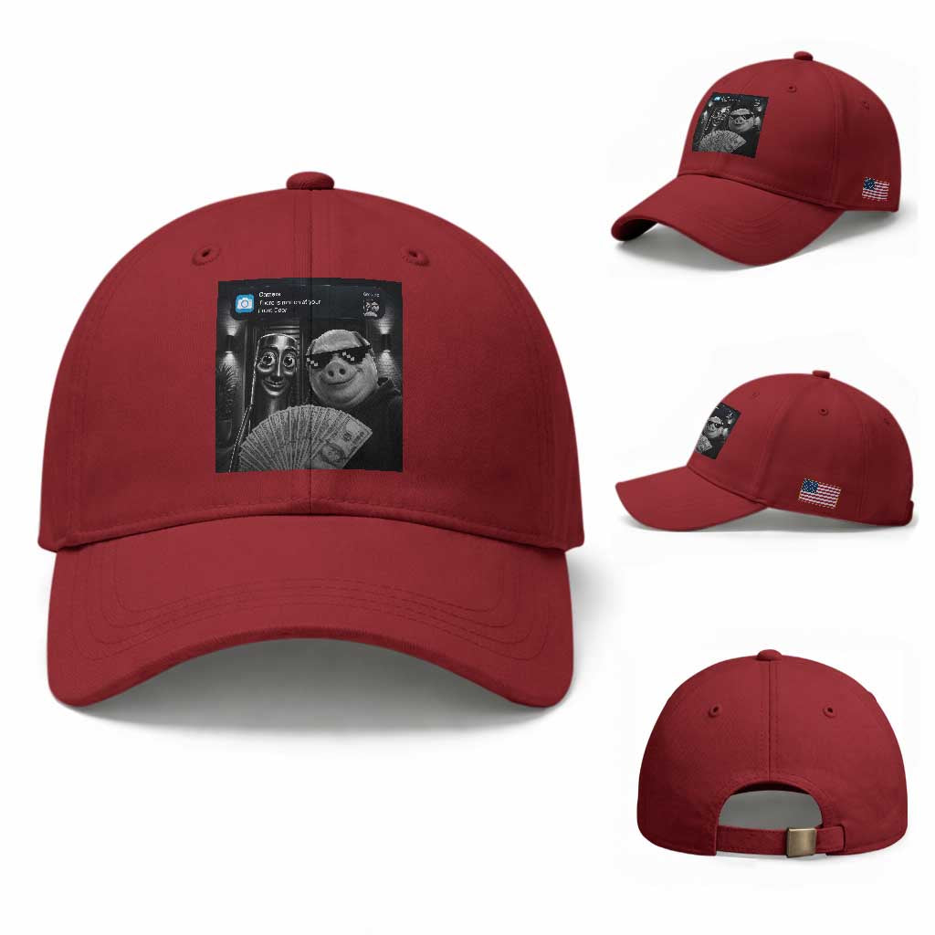 Tung Tung Tung Sahur John Pork Meme Brainrot Baseball Cap There Is Motion At Your Front Door