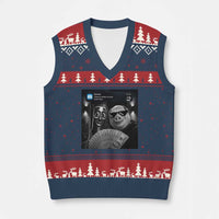 Tung Tung Tung Sahur John Pork Meme Brainrot V-Neck Knit Sweater Vest There Is Motion At Your Front Door
