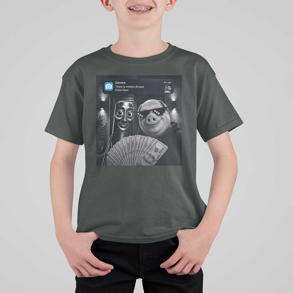 Tung Tung Tung Sahur John Pork Meme Brainrot T Shirt For Kid There Is Motion At Your Front Door