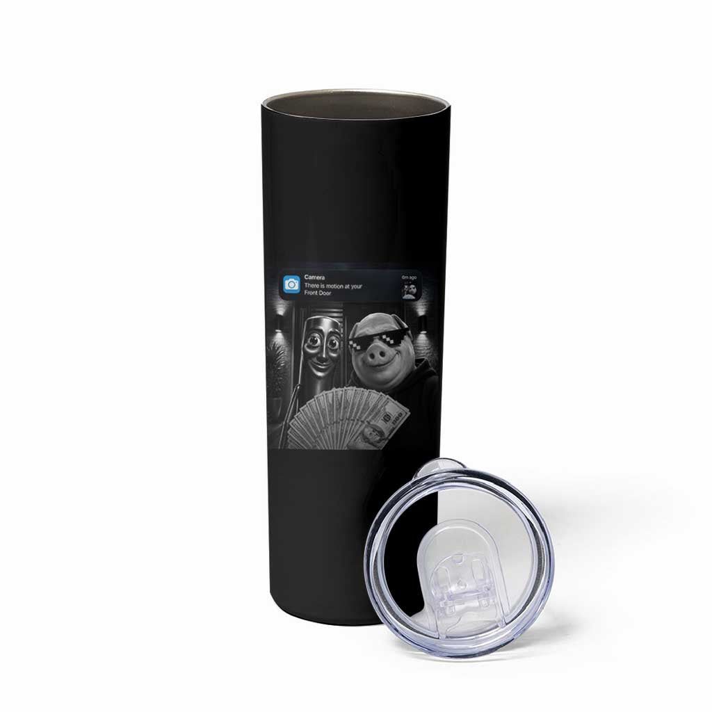 Tung Tung Tung Sahur John Pork Meme Brainrot Skinny Tumbler There Is Motion At Your Front Door