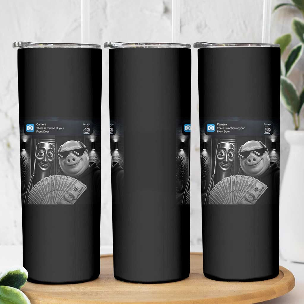 Tung Tung Tung Sahur John Pork Meme Brainrot Skinny Tumbler There Is Motion At Your Front Door
