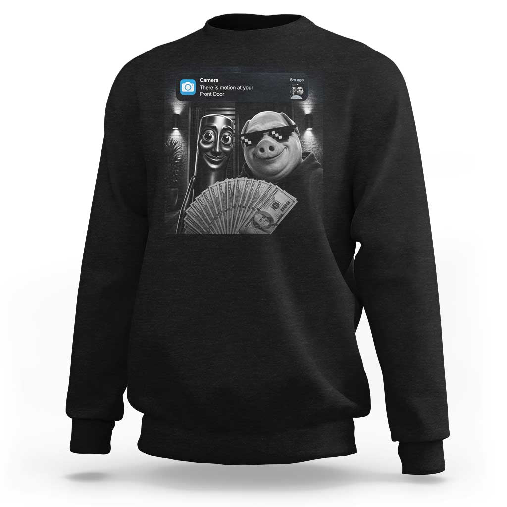 Tung Tung Tung Sahur John Pork Meme Brainrot Sweatshirt There Is Motion At Your Front Door