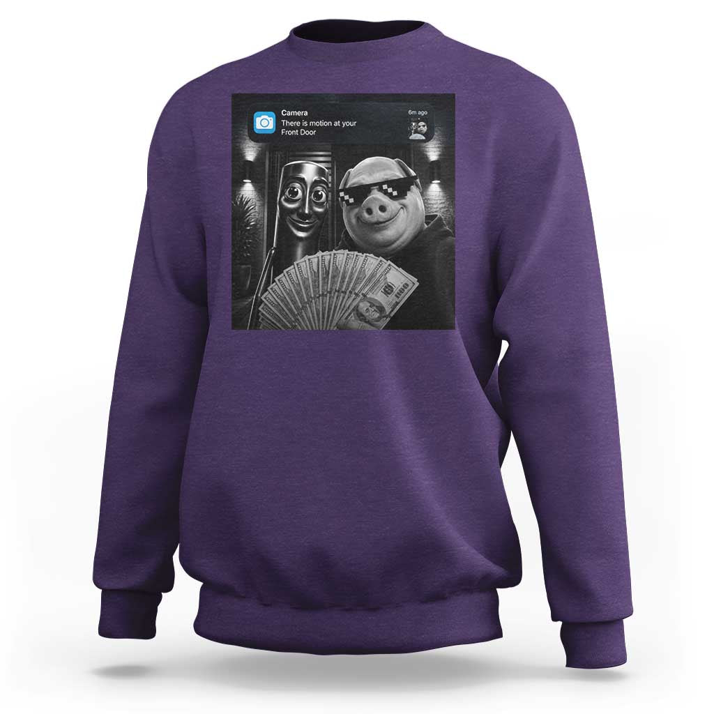 Tung Tung Tung Sahur John Pork Meme Brainrot Sweatshirt There Is Motion At Your Front Door