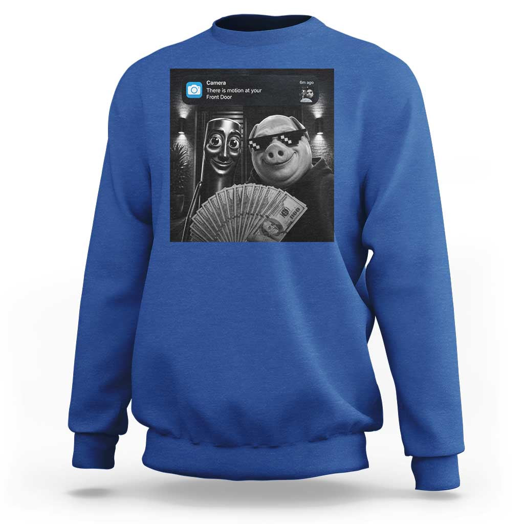 Tung Tung Tung Sahur John Pork Meme Brainrot Sweatshirt There Is Motion At Your Front Door
