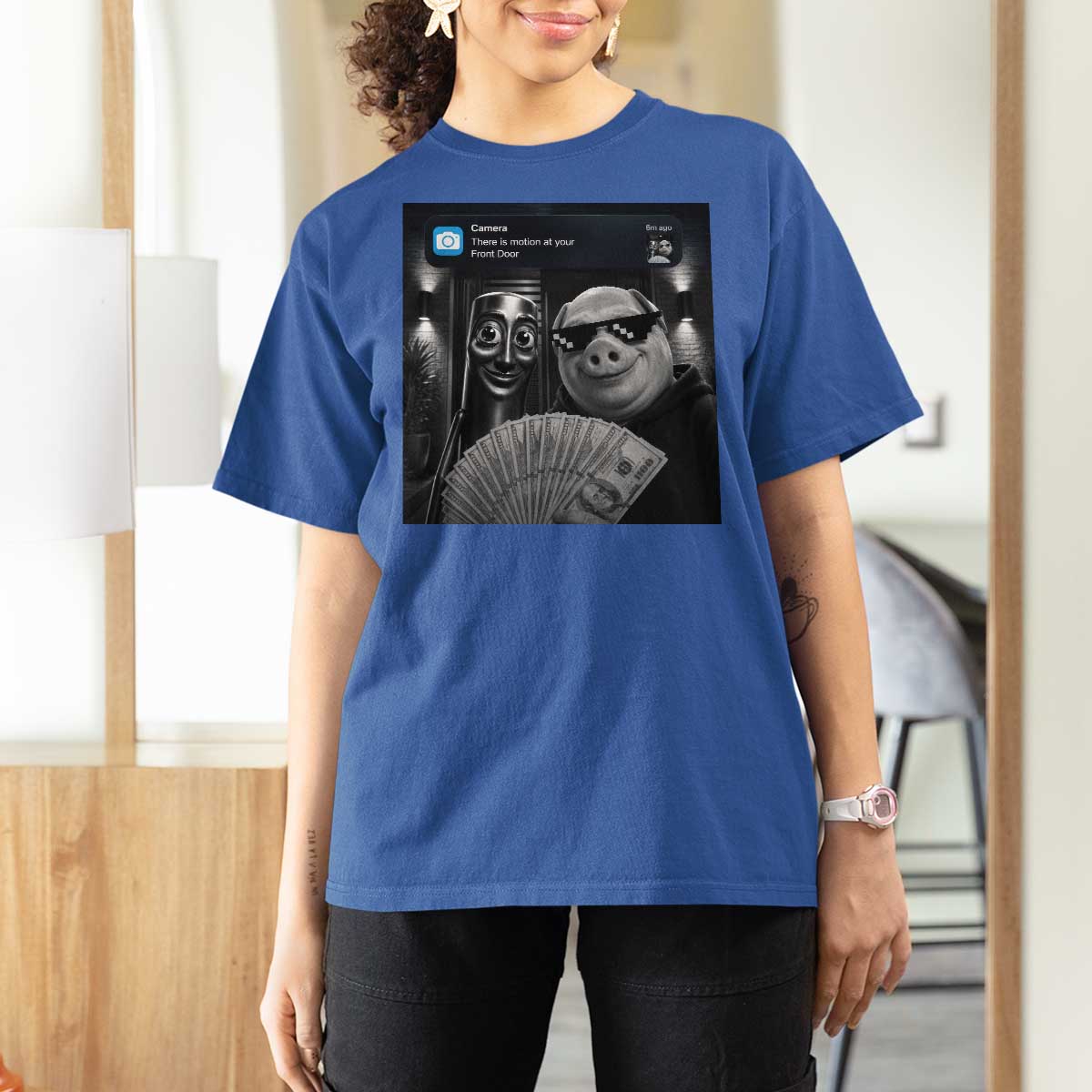 Tung Tung Tung Sahur John Pork Meme Brainrot T Shirt For Women There Is Motion At Your Front Door