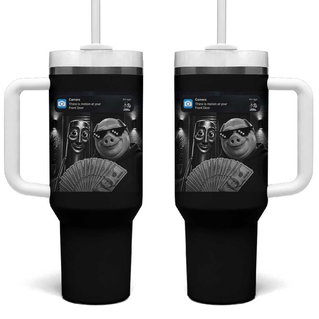 Tung Tung Tung Sahur John Pork Meme Brainrot Tumbler With Handle There Is Motion At Your Front Door