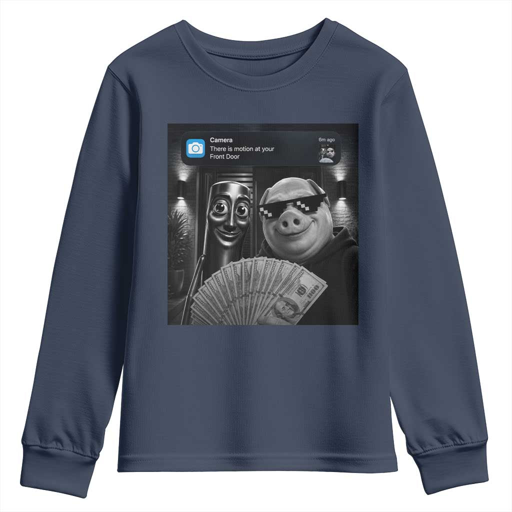 Tung Tung Tung Sahur John Pork Meme Brainrot Youth Sweatshirt There Is Motion At Your Front Door