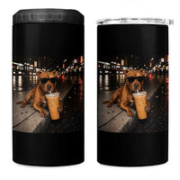 Funny Pitbull Drinking Iced Coffee 4 in 1 Can Cooler Tumbler Vintage Pittie Dog Lovers Meme