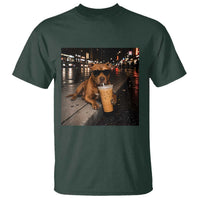 Funny Pitbull Drinking Iced Coffee T Shirt Vintage Pittie Dog Lovers Meme