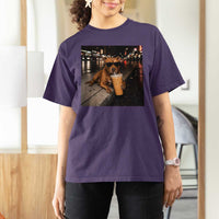 Funny Pitbull Drinking Iced Coffee T Shirt For Women Vintage Pittie Dog Lovers Meme