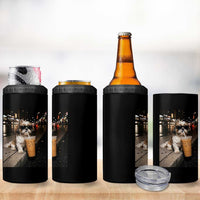 Funny Shih Tzu Drinking Iced Coffee 4 in 1 Can Cooler Tumbler Vintage Dog Lover