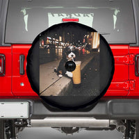 Bernedoodle Dog Drinking Iced Coffee Spare Tire Cover Funny Coffee Lover Gift for Dog Moms Dads